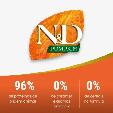 Racao N-D Pumpkin Caes Adultos Racas Medias Cordeiro com 96- de proteina